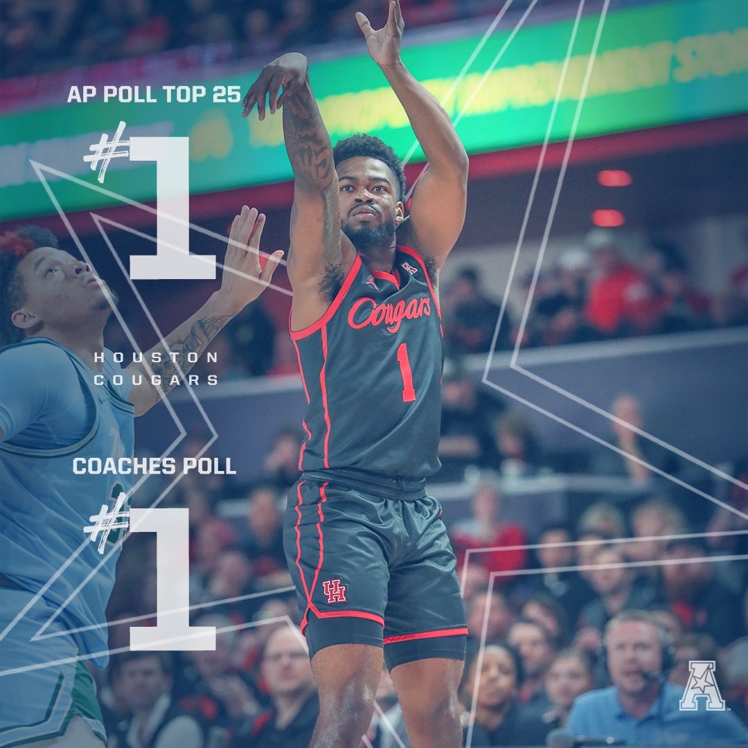 American_Conf's tweet photo. Still No. 1⃣‼️

#AmericanHoops x @UHCougarMBK https://t.co/U3GLigvXbi