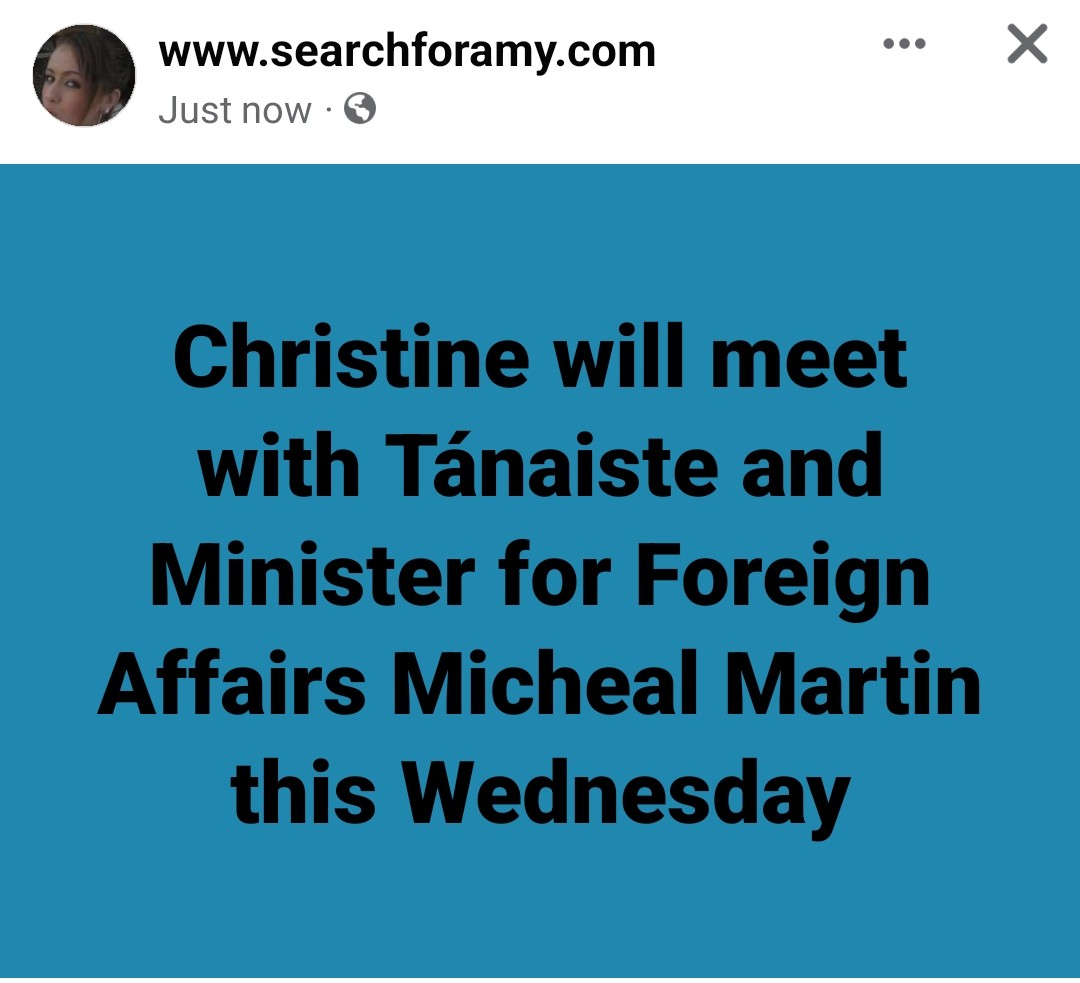 helpfindamy's tweet photo. Press Release
Amy's aunt will meet with Tánaiste and Minister for Foreign Affairs Michael Martin this Wednesday
#justiceforamy
#Amyfitzpatrick https://t.co/0qZExlba2S