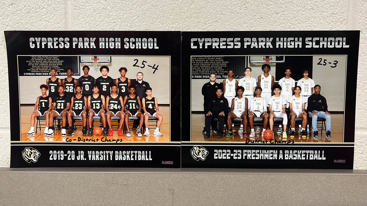 Coach_ZA_Mace's tweet photo. Today I had the pleasure of adding to my “Wall of Champions”. 
10 years of coaching and I’ve now won a district 🏆 at each sub-varsity level.
I know this group has what it takes to get @CyParkHoops our 1st Varsity District 🏆. 
The work towards that goal Starts March 1st!🐯🏀💪 https://t.co/xN17H7iier