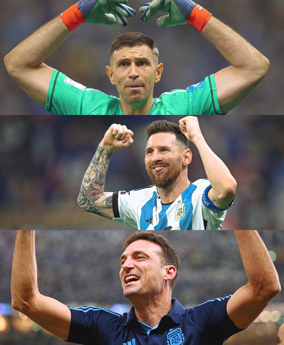 VSportsTM's tweet photo. Por primera vez en la historia, un país obtiene los 3 principales premios #TheBest. Argentina 🇦🇷 se queda con el mejor jugador (Messi), el mejor entrenador (Scaloni) y el mejor arquero (Dibu Martínez). https://t.co/VBIirpQHdW