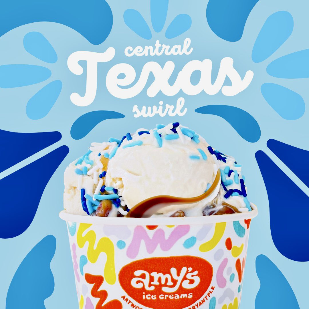 We're happy to announce our participation in #AmplifyAustin! Visit us this Wednesday, when 5% of our profits will be donated to local causes. 

Celebrate the event with a Central Texas Swirl, a cool combo loaded with Mexican Vanilla ice cream, Pecan Praline, and blue sprinkles!