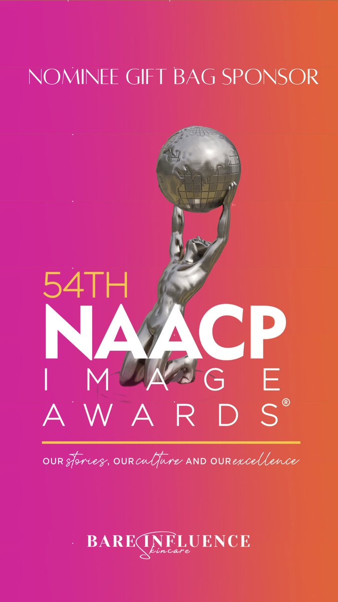 BareInfluence's tweet image. We would like to give a special thank you to the @naacpimageaward for having Bare Influence Skincare as a featured sponsor for their 54th NAACP Image Awards Nominee Gift Bags! 

Award Nominees were gifted with a lovely body butter from our brand! 🤎