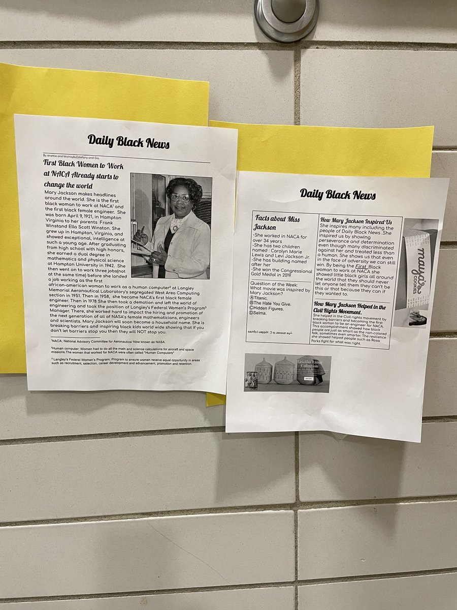 Students enjoyed exploring the “Hidden Figures” real life characters in celebration of Black History Month and to kick off Women’s History Month @LBpublicschools @LBMSthree #lbmsnjhs #blackhistorymonth #womenshistorymonth