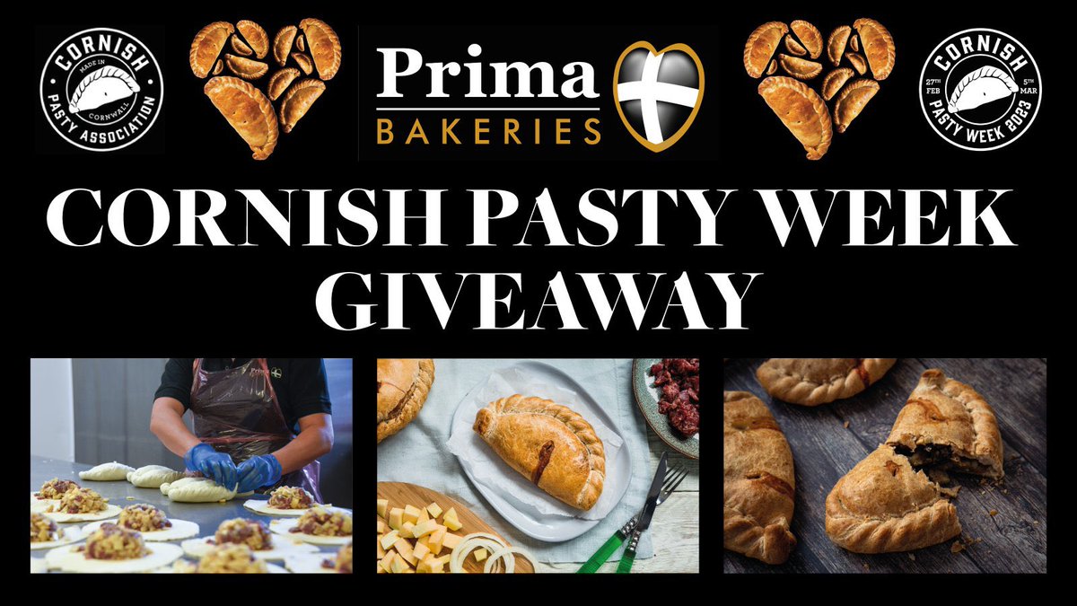 primabakeries's tweet photo. It's #CornishPastyWeek2023 🎉 To celebrate, we are giving away a box of 12 Cornish Pasties (or V/Ve option). To win: LIKE &amp; RT this tagging a friend &amp; follow us &amp; @Cornishpasties1! 

You must do all of the above for a chance win. Ends 13/03/23. Good luck!

#giveaway #competition https://t.co/CzB9Ny3Shj