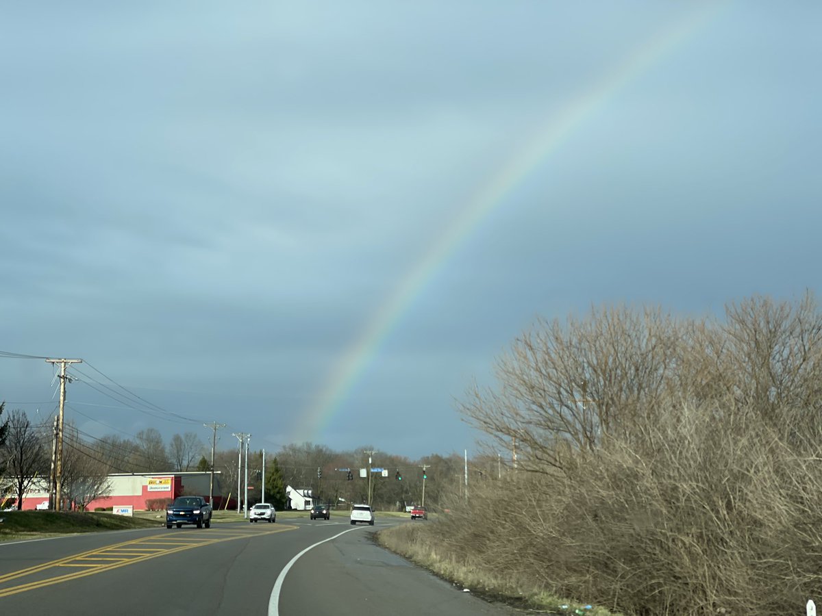 Spotted a rainbow on our way to New Carlisle. A pretty sight after today's storms. 🌈⛈️