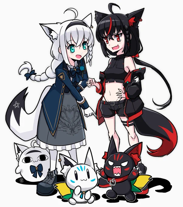 Shirakami and Kuro-chan #絵フブキ 
