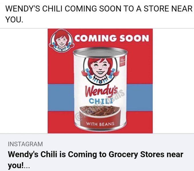 Wendy's to Sell Its Iconic Chili Canned in Stores