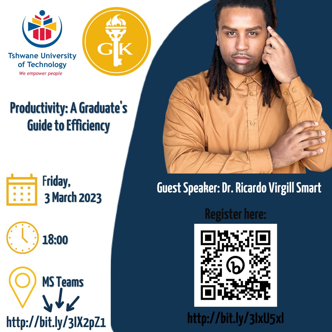 GKTUTChapter's tweet photo. Are you a graduate? Do you have a productivity problem?

We've got the solution! Our next webinar, Productivity: A Graduate's Guide to Efficiency will help you get more done in less time.
Webinar Registration Link:https://t.co/mSXzGbWJlw
 #goldenkeyTUTchapter #gksa https://t.co/pQxcGmNEHe