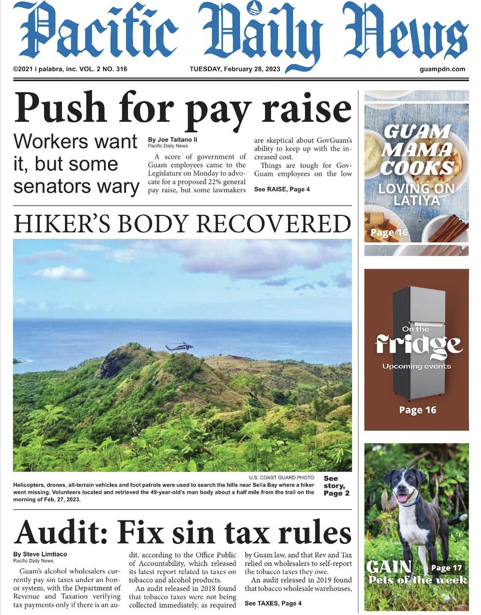 GuamPDN's tweet photo. Read the PDN online free and get your daily dose of PDN news and specials at https://t.co/jSmYh9qNUX. To get the latest breaking news on Guam, sign up for text alerts at https://t.co/cVwGr3NPVI
#guamnews #pacificdailynews #guamsports #guamevents #guamnewsalerts https://t.co/sH3xQSX6cT