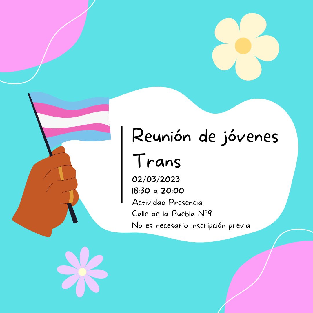 Tenemos nuestra proxima reunión este jueves 3 a las 18:30. 

Son reuniones no mixtas para personas trans y en cuestionamiento. El rango de edad es de 20 a 30 años.

No es necesario inscripción previa.

Te esperamos ✨