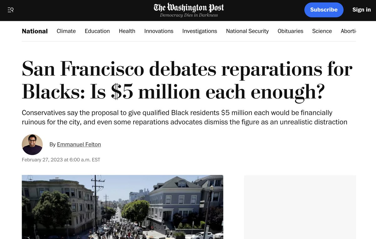 EndWokeness's tweet image. People who were never slaves getting $5M from people who never owned slaves

Oh, and it’s still not enough