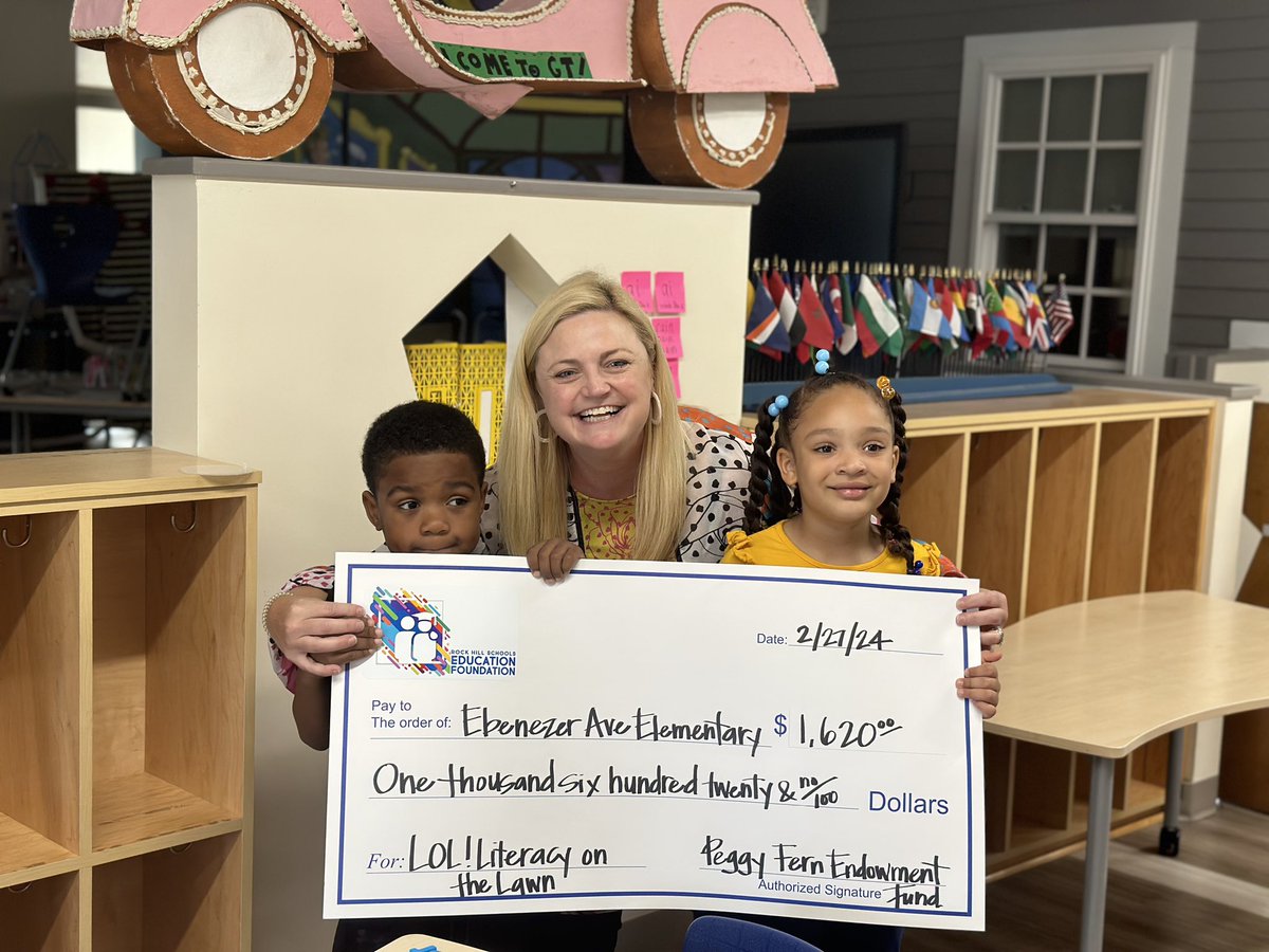 Thank you <a href="/RHSEFoundation/">RHSEF</a> for starting off a Monday with such excitement! Our students are going to love learning and practicing phonic skills with our new outdoor literacy materials!  Thank You !!! <a href="/RockHillSchools/">Rock Hill Schools</a>  <a href="/ebenezer_avenue/">ebenezer_avenue</a>