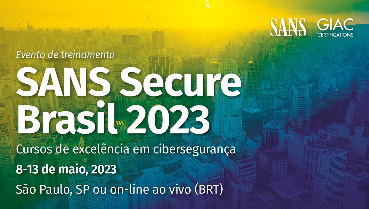 sansforensics's tweet photo. O curso mais aclamado na América Latina é o SEC504: Hacker Tools, Techniques, and Incident Handling.
Veja a demo do SE504 e saiba se esse é o caminho certo para você no #SANSecureBrasil.
🛠️Demo: https://t.co/HODwnVPn27
✍🏿#SSBR23: https://t.co/ivmn88w3Kx
#InfoSec https://t.co/fue0TfkK6q
