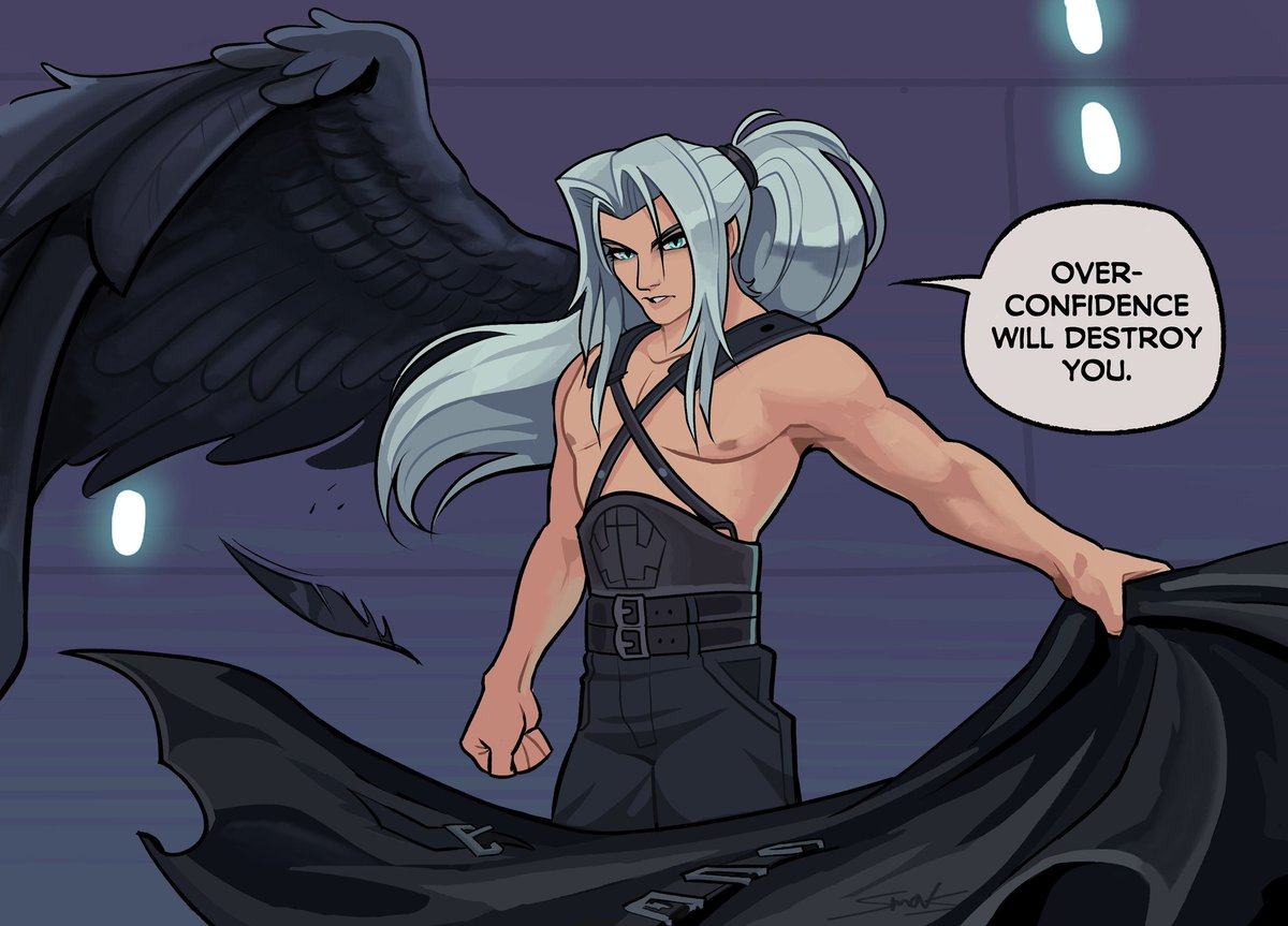 smovs's tweet photo. zack vs sephiroth but this time one winged angel is only playing in your head https://t.co/dIhzw5DXNM
