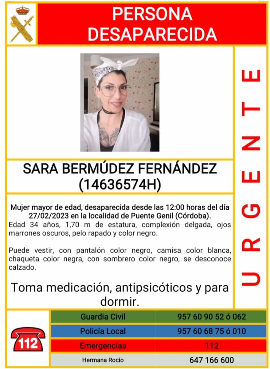 #ProteccionCivil de #Casariche informa de una persona desaparecida en la vecina localidad de #PuenteGenil