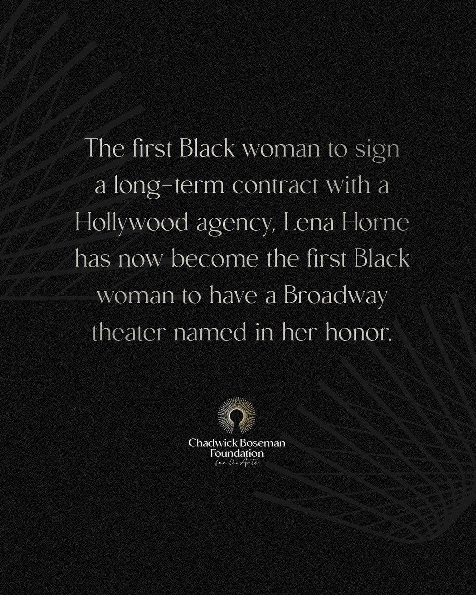 #LenaHorne was a trailblazing entertainer who played a crucial role in pushing representation forward in the industry (Source: @CNN and @PBS). #representationmatters 🎭
