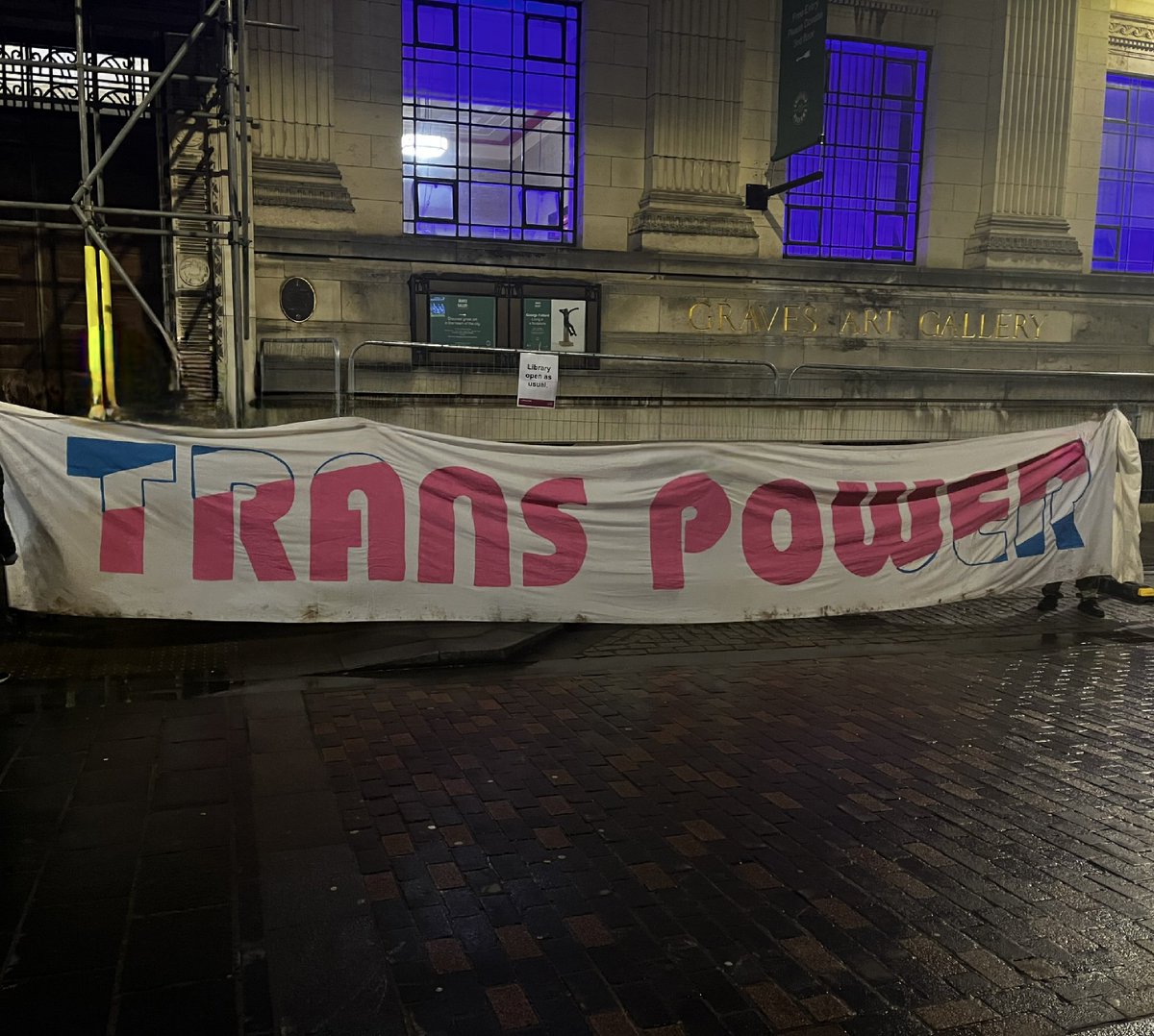 AssignedMale's tweet image. TERFs had organized a protest tonight at my talk at the Sheffield Central Library, but none showed up. :( Instead, a counter protest got organized at a local school, and dozens of counter-protesters came in support 😍

It was another wonderful event.