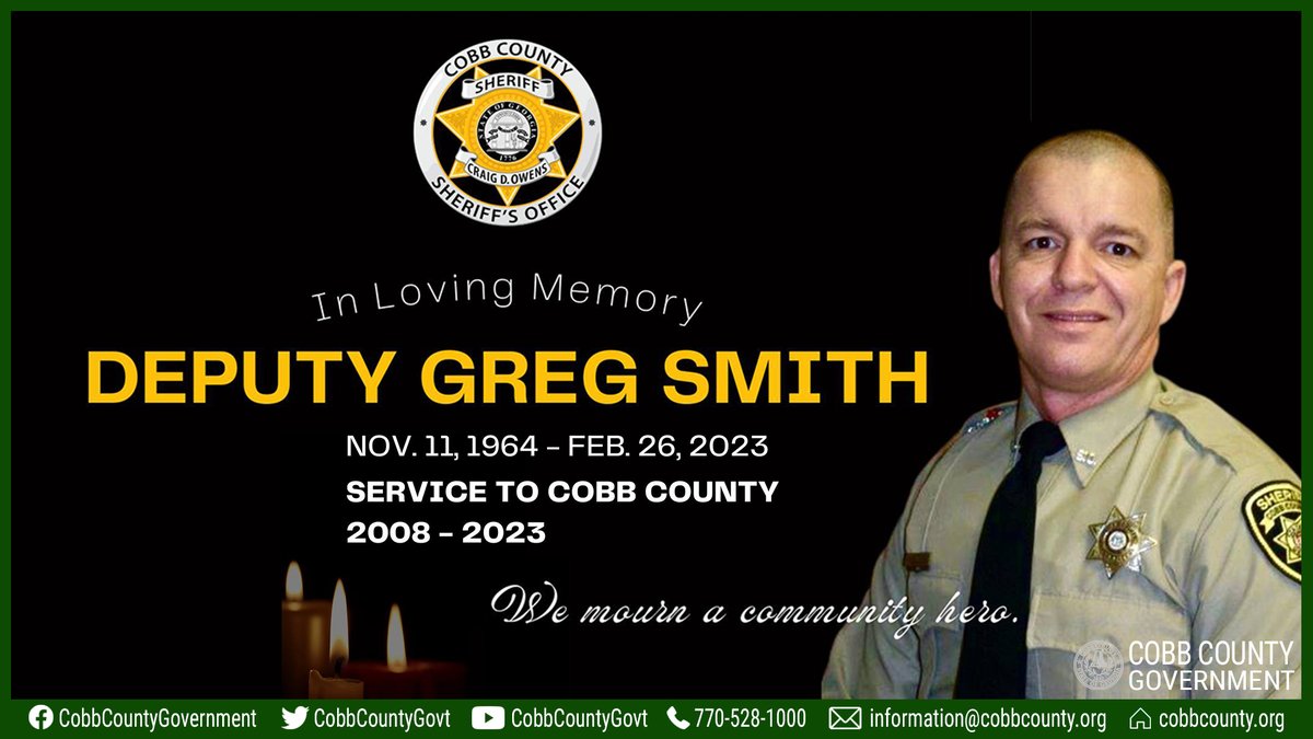 CobbTV on Twitter "Cobb Sheriff's Deputy Gregory Scott Smith passed