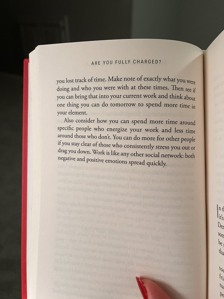 I may be behind in my districts #bookstudy on the book #areyoufullycharged, but I am actually enjoying it. Read this page! Find people who energize you. #edchat