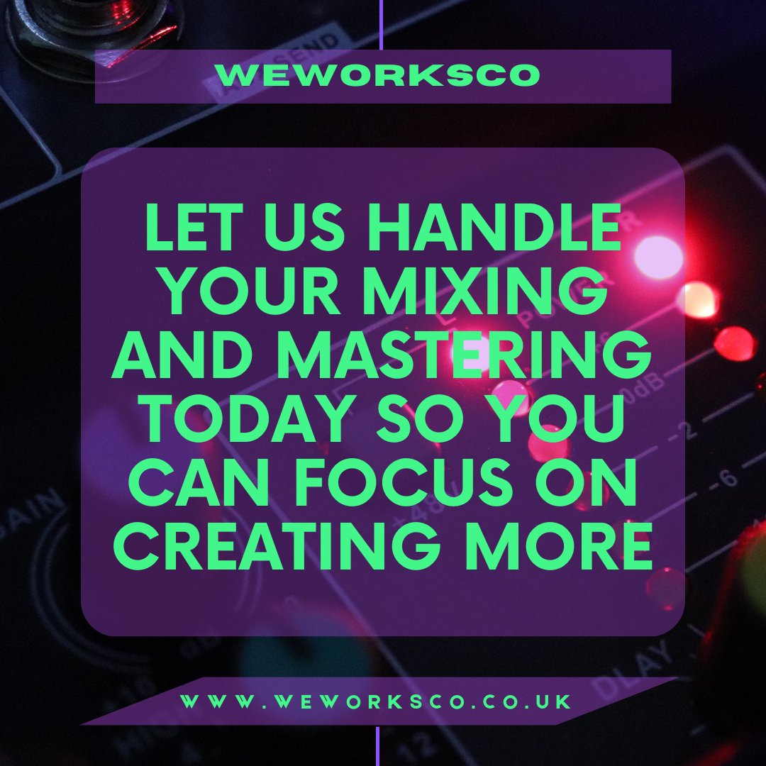 weworksco's tweet photo. For the whole month of March; we have only 5 Slots for 5 EPs; we are calling this the MAREP promotion🗣️🗣️.

4 slots left!!
.
.
.
#rockandroll #sound #music #genre #recording #weworksco #mixingandmaster #pop #rap #hiphop #country #studio #EP #album #records #upcomingartist https://t.co/ACJ1HFPWoh