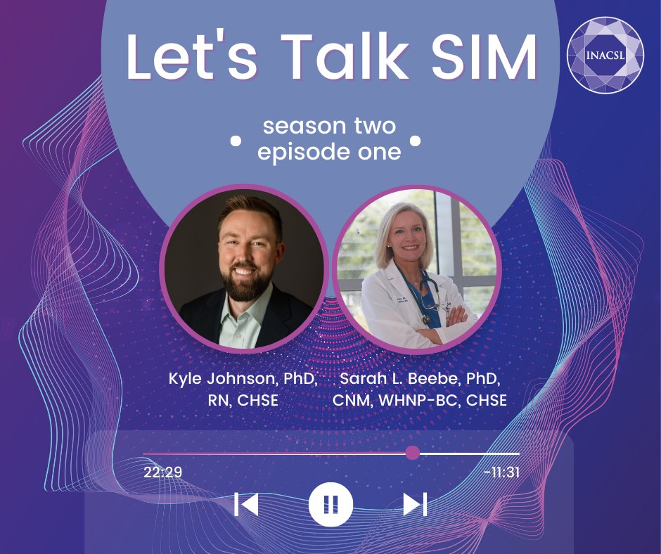INACSL (@inacsl) on Twitter photo Let's Talk SIM is back! Please give a warm welcome to Kyle Johnson who will be serving as your season two host. He's kicking off the year with a discussion around the state of APRN Simulation with Dr. Sarah L. Beebe. Listen today: (<a href="/TxTechKJ/">Kyle Johnson</a> <a href="/SimSarahB/">Sarah Beebe</a>) bit.ly/38tMIsu Let's Talk SIM is back! Please give a warm welcome to Kyle Johnson who will be serving as your season two host. He's kicking off the year with a discussion around the state of APRN Simulation with Dr. Sarah L. Beebe. Listen today: (<a href="/TxTechKJ/">Kyle Johnson</a> <a href="/SimSarahB/">Sarah Beebe</a>) bit.ly/38tMIsu