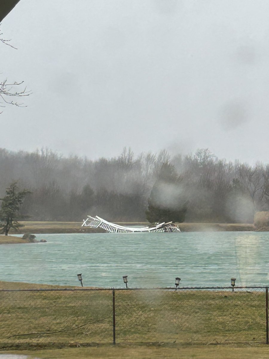 ctruskos's tweet photo. @DaveNBC4 Straight line wind just took out our arch pond bridge in Marysville https://t.co/Qbw4zPhm3L