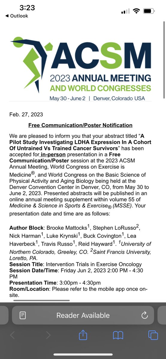 Super excited that I’ll be able to present my masters thesis at this years ACSM annual meeting! Beyond excited for the Exercise Oncology section this year!🤓 <a href="/stephenLoRusso2/">stephen LoRusso</a>