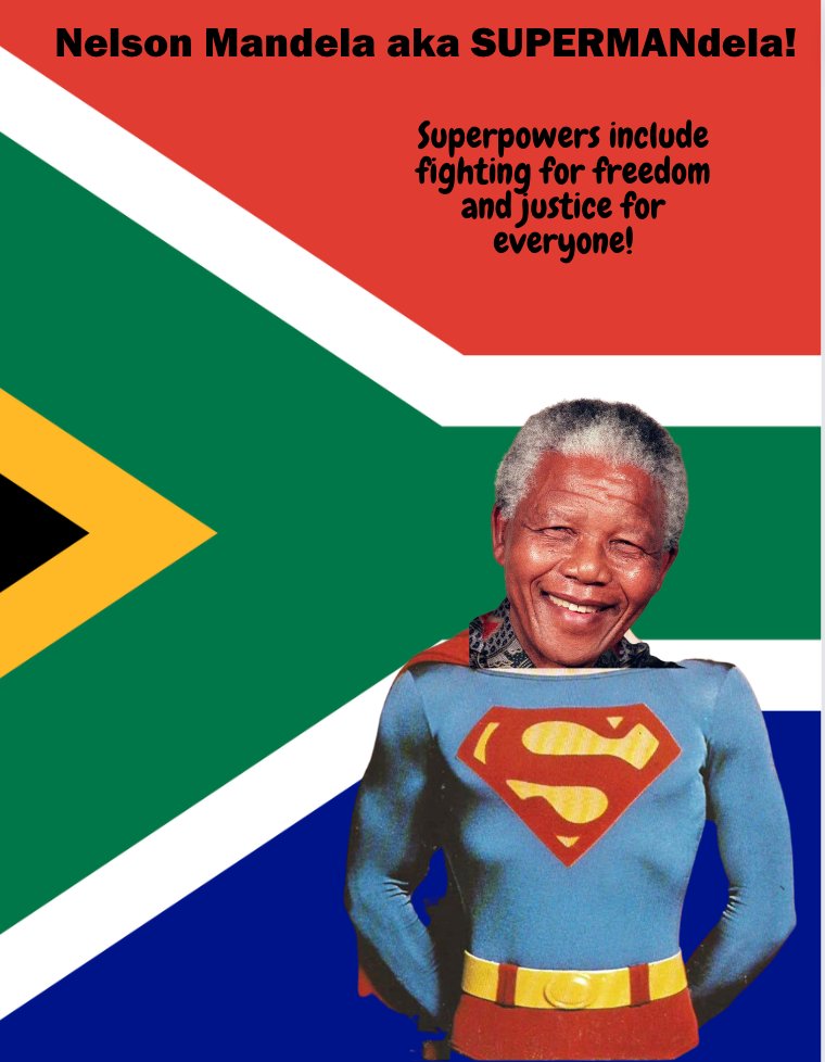 In <a href="/Bence_EDU/">Janelle Bence</a> ‘s class <a href="/NewTechCoppell/">New Tech High @ Coppell</a> we turned a significant person into a superhero for #BlackHistoryMonth2023. Nelson Mandela stood up for what was right and wanted freedom for all! #NTHCinspire s me to stand up for what I believe in.