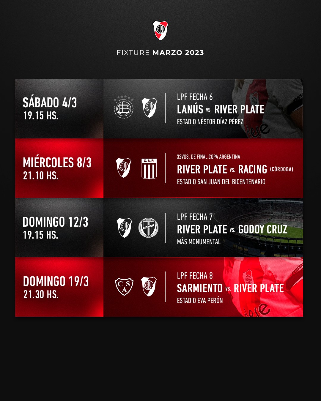Fixture river plate deals