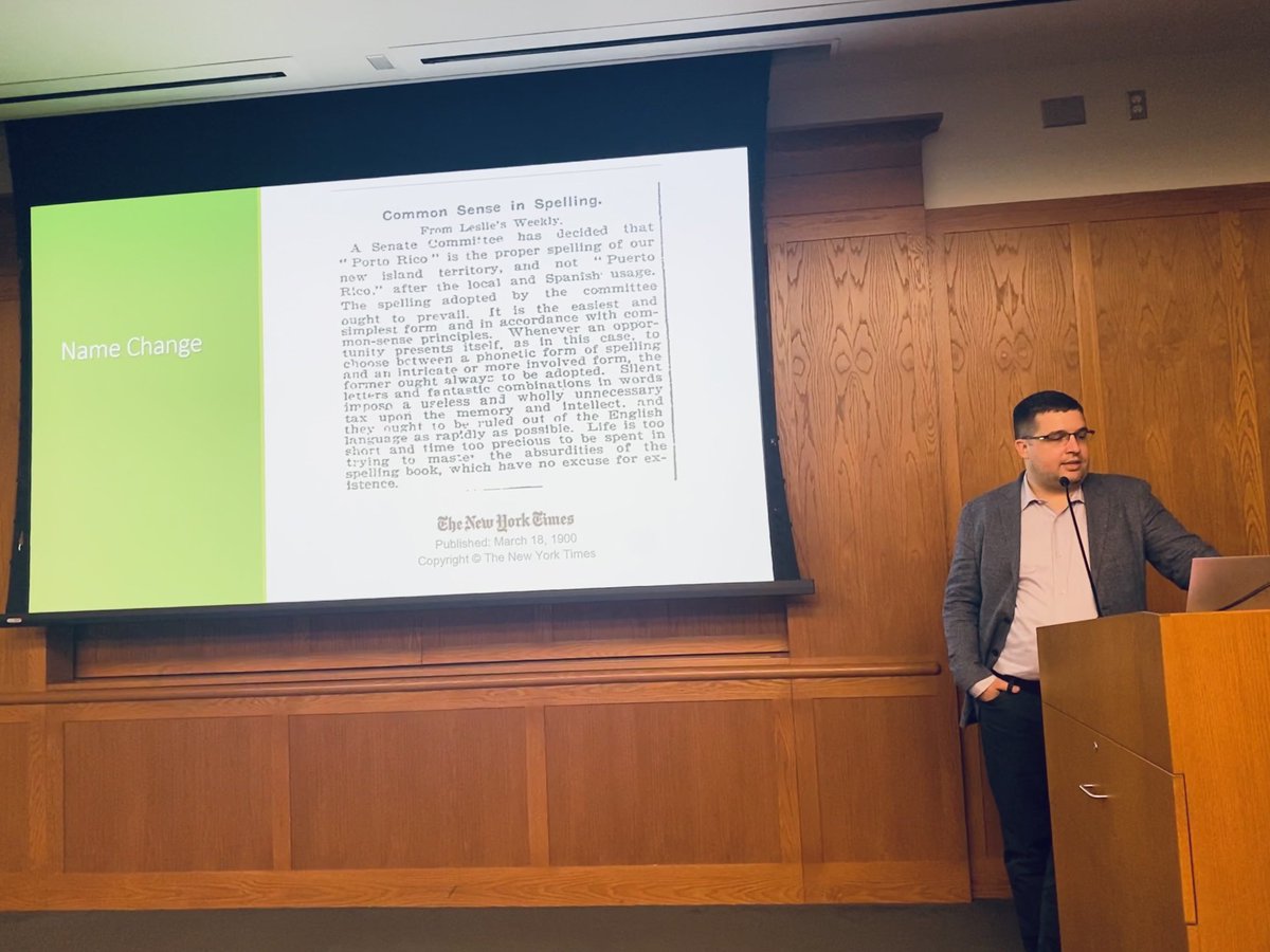 ⁦<a href="/cdmellinger/">Chris Mellinger</a>⁩ discussing translation as history in the Caribbean ⁦<a href="/FairfieldU/">Fairfield University 🦌</a>⁩