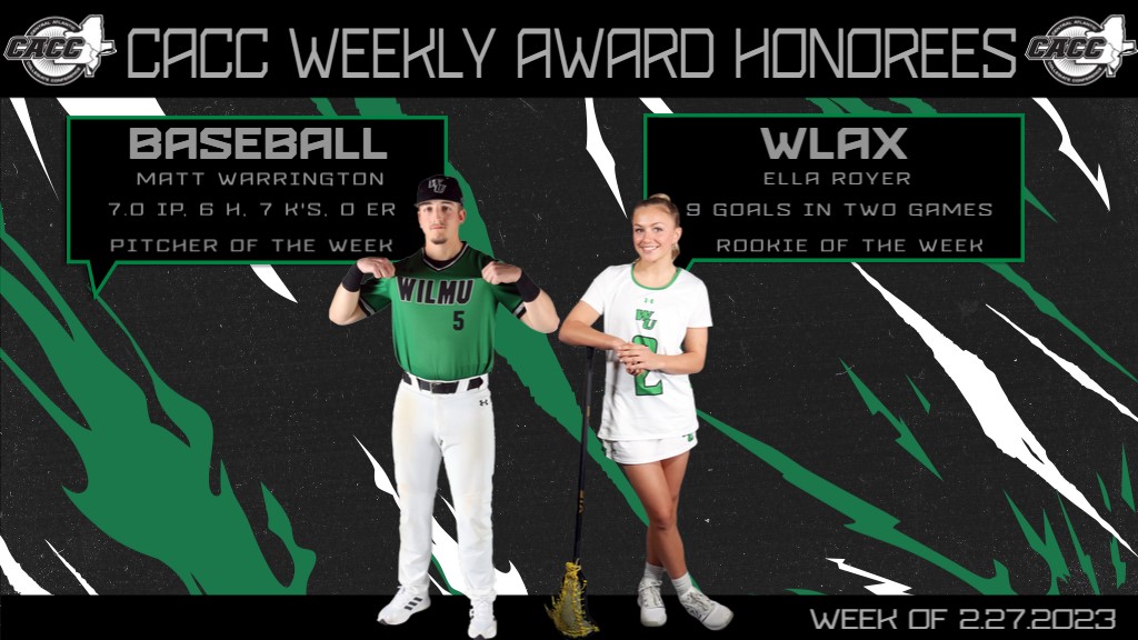 Matt Warrington and Ella Royer Earn CACC Player of the Week Honors athletics.wilmu.edu/sports/bsb/202…