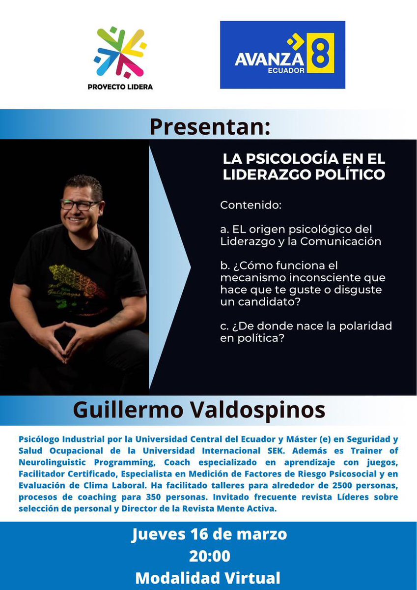 Escuela de formación POLÍTICA sigue el link para más información 👉👉facebook.com/10006313492383…