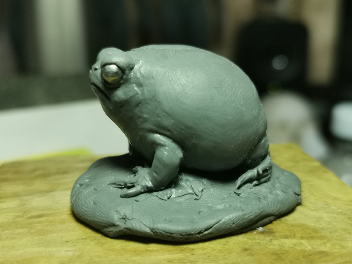 TZUCHILEE2's tweet photo. 散疣短頭蛙（饅頭蛙）WIP 
#Breviceps adspersus#
# 散疣短頭蛙#
# 饅頭蛙＃
＃雕塑＃
#sculpture# https://t.co/X7vruxQWEn