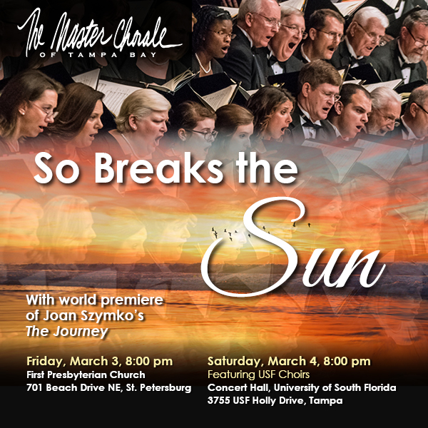 THIS WEEKEND! Join us for a beautiful evening of song in #StPete and #Tampa! Tickets at masterchorale.com/sobreaksthesun… 
#livemusic #classicalmusic #choralconcert #singers #unlocktampabay
