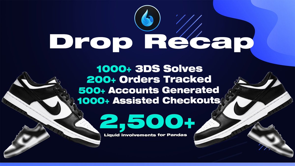 Liquid Tools Drop Recap | Dunk Low Panda Another SMOOTH Panda Drop for our members... 2500+ Involvements for Nike Join Liquid for access to 50+ Modules to assist your Botting setup. Use code - PANDA for 35% off your first month... liquidtoolbox.com/purchase