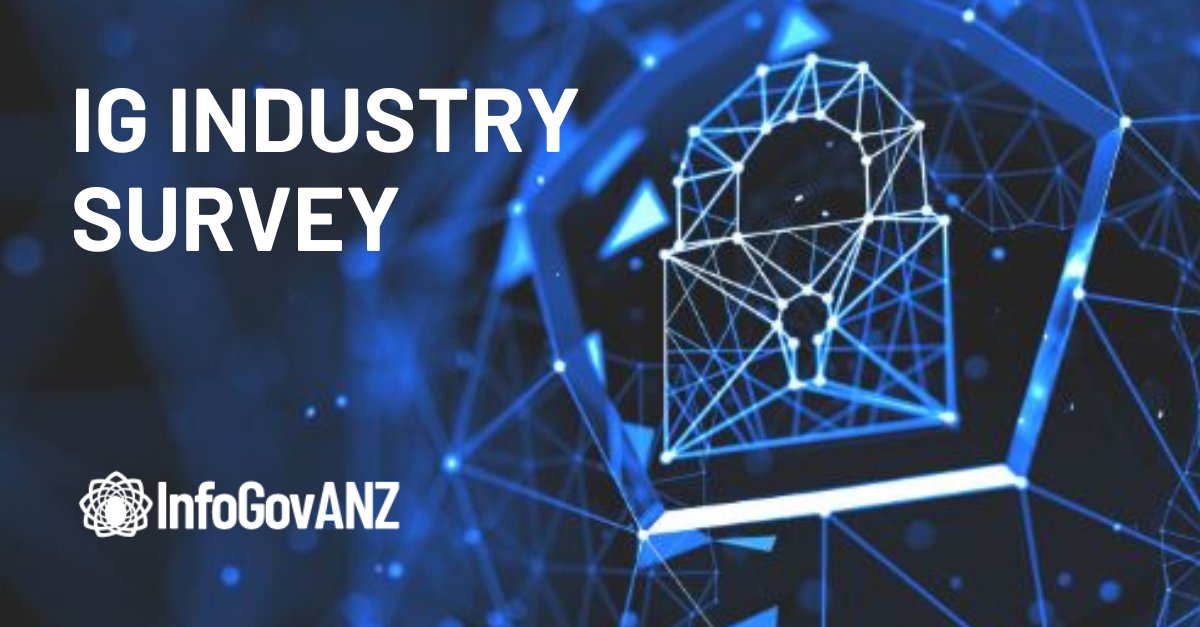 InfoGovANZ's tweet image. Have your say in the 4th IG Industry Survey tracking #infogov trends.  Thanks to the 220 who have taken part!  Welcoming all - #recordsmanagers, #ediscovery, #privacy, #informationsecurity #cybersecuity, #archivists, #Risk, #legal and #datagov
 Access here bit.ly/3xVqtoG