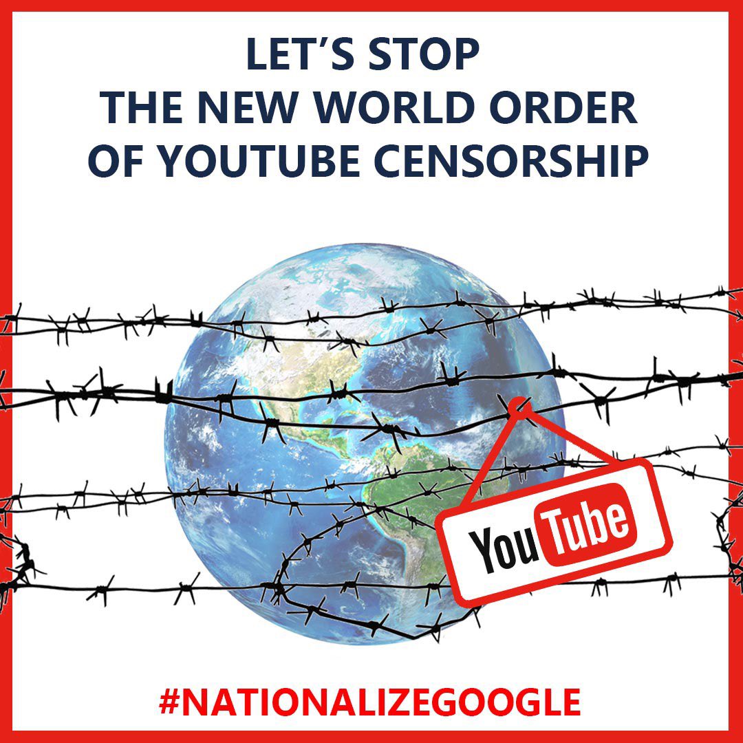 ❗️Stop #youtube indecency❗️

Do not remain silent – speak up for your #HumanRights. Otherwise, slowly but surely you’ll end up in digital jail!

#YouTubeAgainstHumanity
#NationalizeGoogle
#FreedomOfSpeech
#CreativeSociety
#SurvivalinUnity
