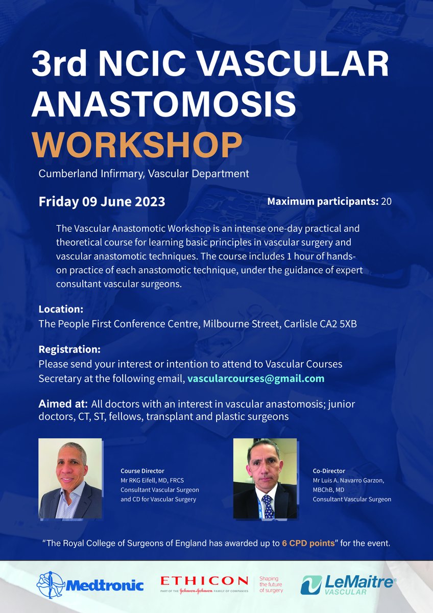 LuisNav23662880's tweet photo. If you want to learn everything you need to perform a successful and long-patence anastomosis, or if you want to improve your technique, this course is for you, student, junior, senior fellow general surgery, transplant, vascular. @RouleauxClub,@CSTHubUK,@FRCSvascular https://t.co/aF4EwBe8bU