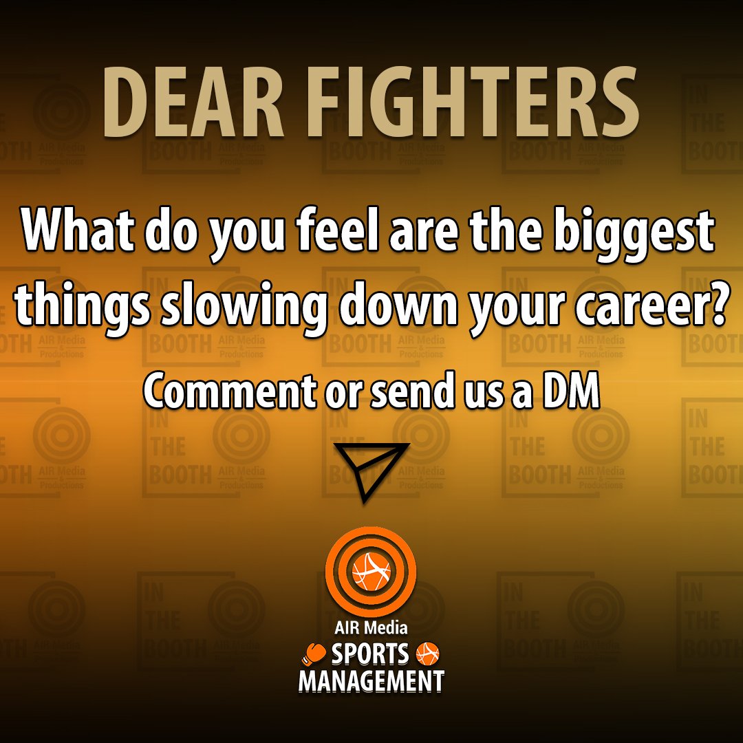 AIRMediaProdx's tweet photo. Dear fighters, what do you feel are the biggest things slowing down your career at the moment?
Leave a comment or send us a DM.
-
#fighterproblems #fighterpay #fightsponsor #manager #sportsmanagement #agent #fightermanager #fighteragent #fightersponsor #fairplay #mma #mmaissues https://t.co/TLCrRMLRLk