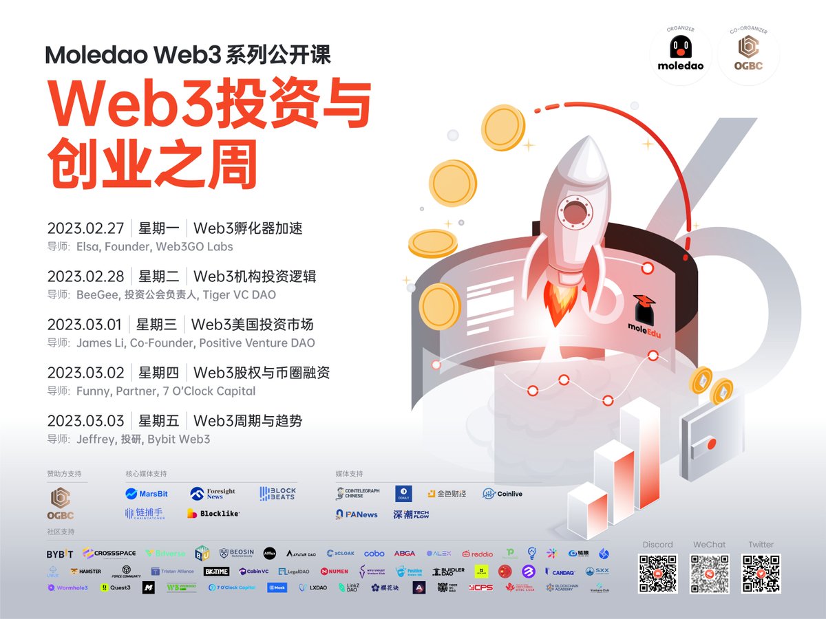 moledao_io's tweet image. ⭐ Week 5 of our MoleEdu CN series is underway!

We will be covering a variety of topics, join us every weeknight at 8:00pm (Beijing time).

Events List in 🧵 below!