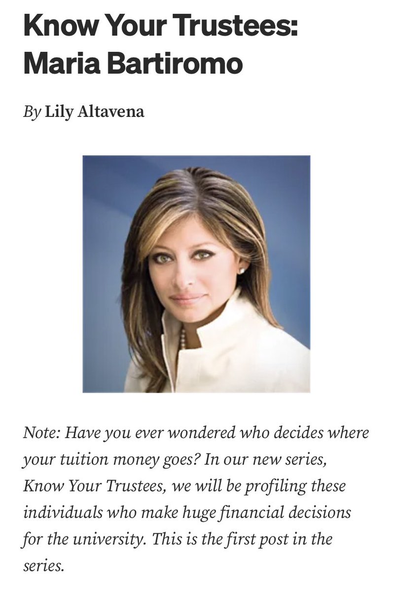 SalBardo's tweet photo. Just a reminder to #NYU alumni: Proven liar, disinformation peddler, and election denier #MariaBartiromo has yet to be removed from the university’s Board of Trustees, which decides how to use your money. @nyuniversity @NYUAlumni #FoxNews #Dominion https://t.co/d9I8w4OEZJ