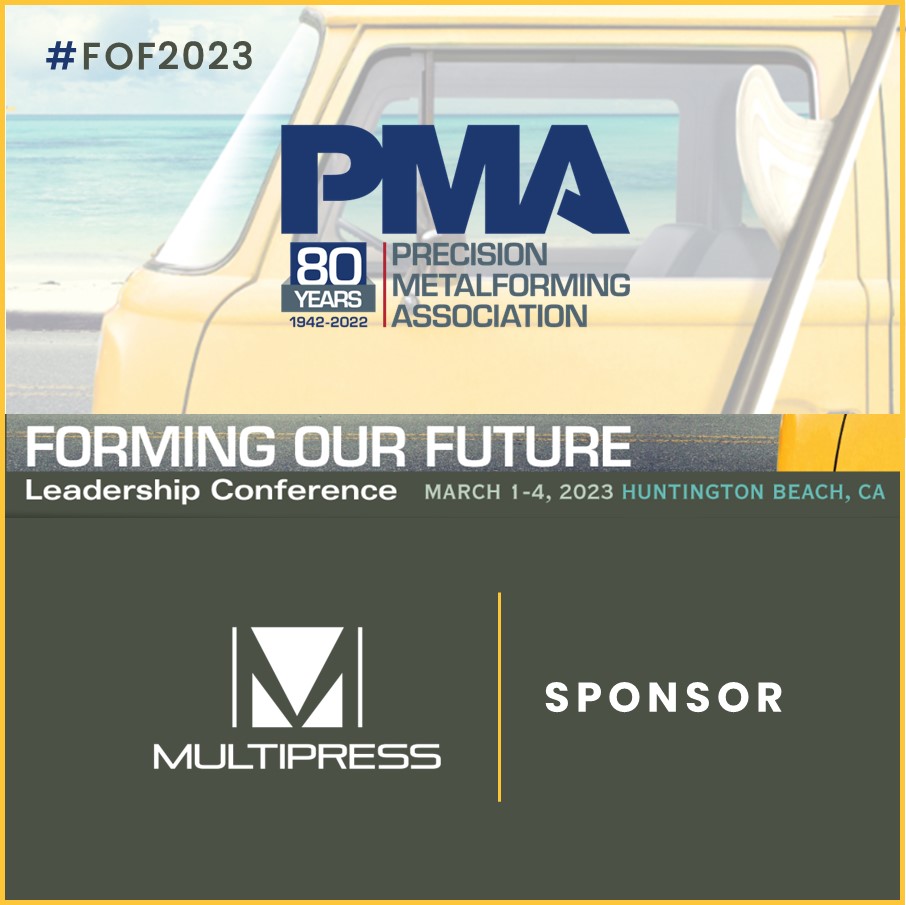 pacpress1945's tweet photo. @multipressusa is ready to kick things off at the #PMA #FOF2023 Leadership Conference in Huntington Beach, CA this week! MULTIPRESS is honored to be a sponsor of this event featuring keynotes, education sessions on important #metalforming industry issues &amp; networking activities. https://t.co/qmUnHmB1pB