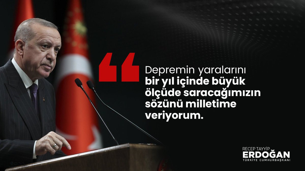 “Devlet ve millet olarak, ele ele vererek hiçbir mağdur ve mazlumu sahipsiz bırakmayacağız. Beraberce bu felaketin acısını dindirecek, yarasını saracak, kayıplarını telafi edeceğiz.”

Yalnız Değilsiniz Yanınızdayız