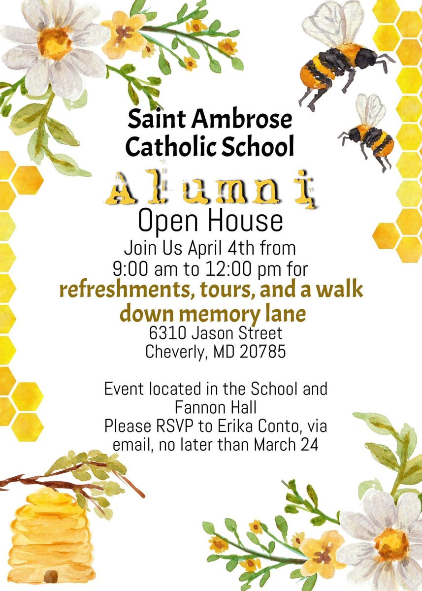 Calling all Alumni! 📲 Come by the school on April 4th from 9am until noon! Student Council will give tours of classrooms followed by refreshments in Fannon Hall. Finally, sit down with the Class of 2023 to reminisce about what a Catholic Education has meant to you!