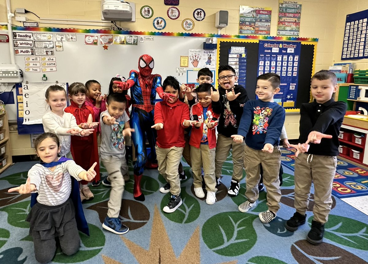 Look who visited our Super Readers today! Thanks Spidey! ❤️ @mrsnieves305 @rbpsEAGLES #RBBisBIA #ReadAcrossAmericaWeek