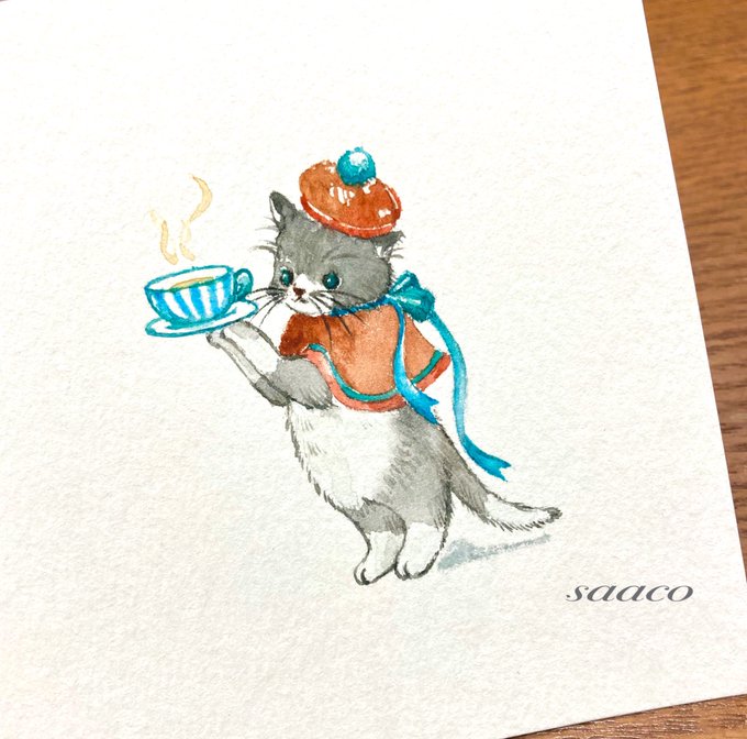 あったかいお茶がはいりました〜#イラスト#オルソのおいしい雑貨店 