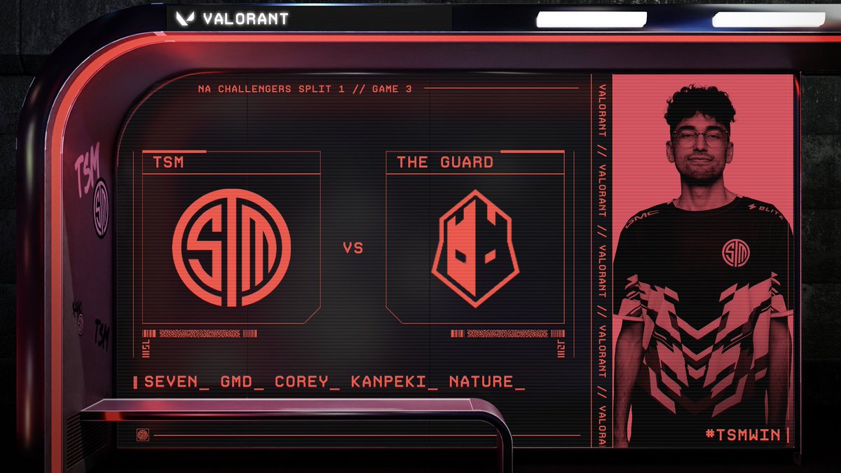 tsmreport's tweet photo. [#TSMVALORANT] - New look, new opportunities, old foes.

Challengers Split 1 action returns as we face off against @TheGuard in our 3rd match of the split. #TSMWIN

📺 https://t.co/favCl2O9dy https://t.co/peAReTdMs6