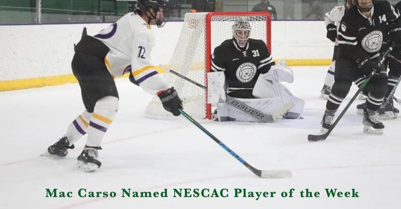 Mac Carso Named NESCAC Men's Ice Hockey Player of the Week bit.ly/3xZfjiO