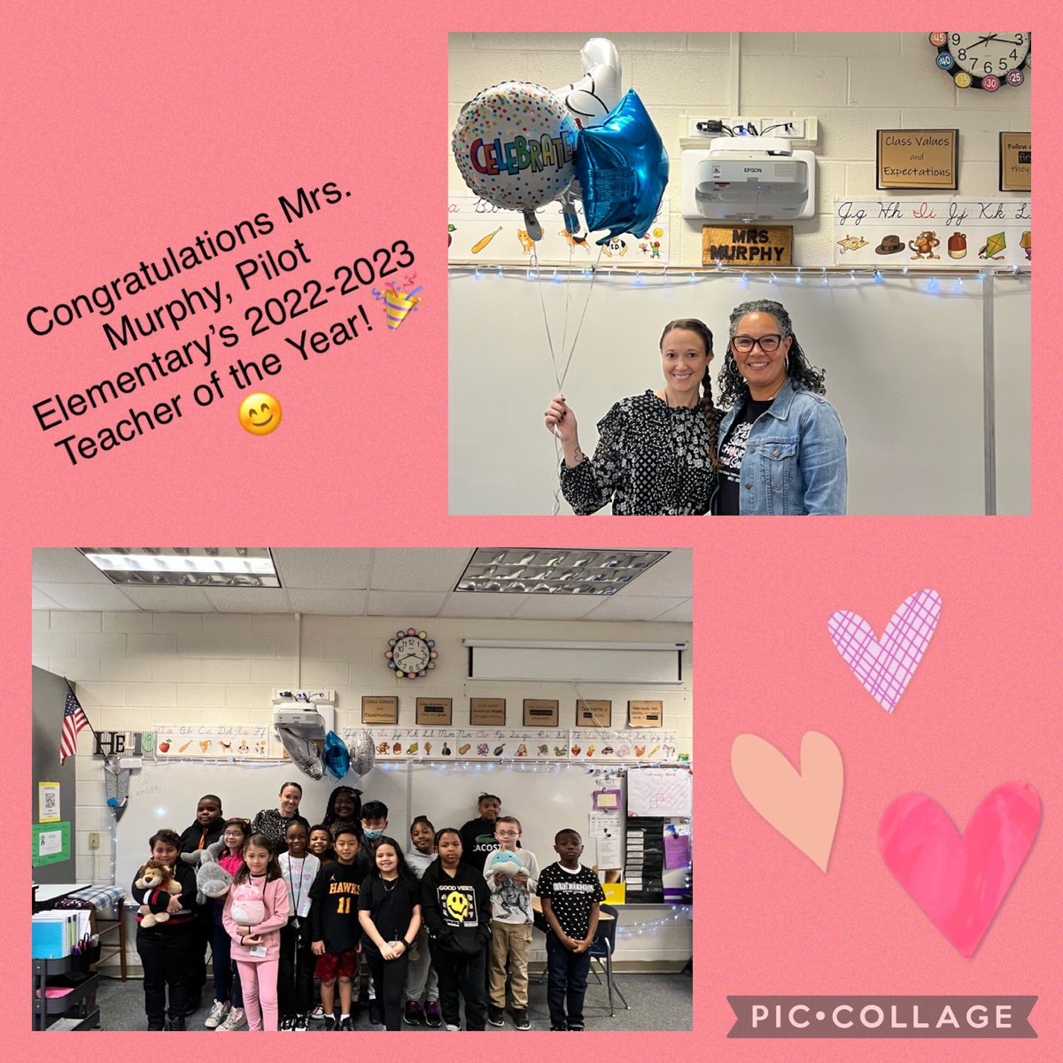 Congratulations to Pilot Elementary’s 2022-2023 Teacher of the Year, Mrs. Bethany Murphy. Thank you for all the support you give to your students each day! We are so very blessed to work along side you! 😊❤️🎉 #pilotpride <a href="/PilotPrincipal1/">Principal Fleming</a> <a href="/GCSchoolsNC/">Guilford Co. Schools</a> <a href="/Super_GCS/">Dr. Whitney Oakley</a> <a href="/michellewolver/">Michelle Wolverton</a>