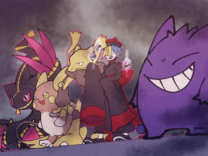 そういや以前イメージ頂いて作ったり描いたりしてた創作pkmn絵あったなと 